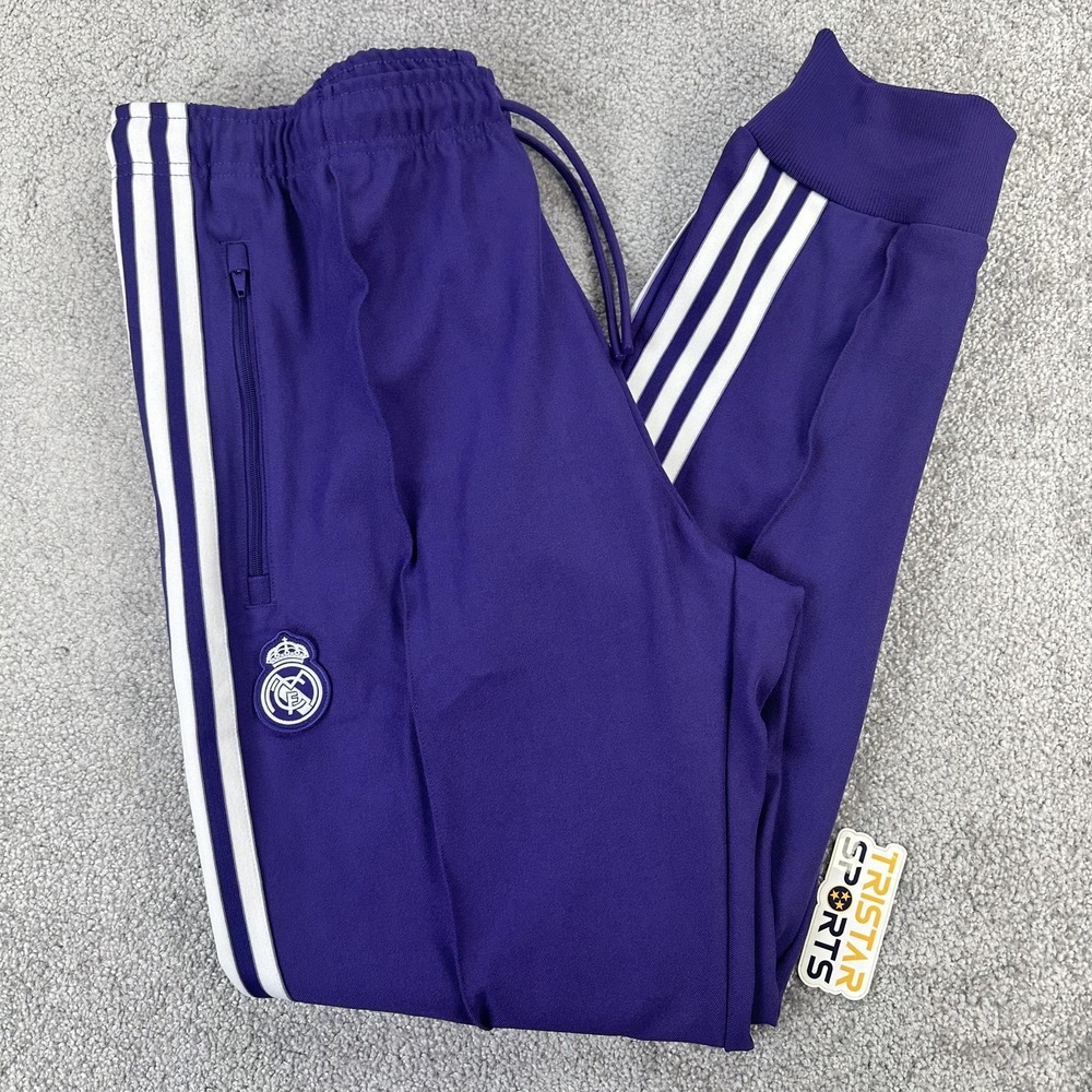 Real Madrid Pants Mens XL Purple Soccer Adidas Real Icon TP Track Joggers JF2579